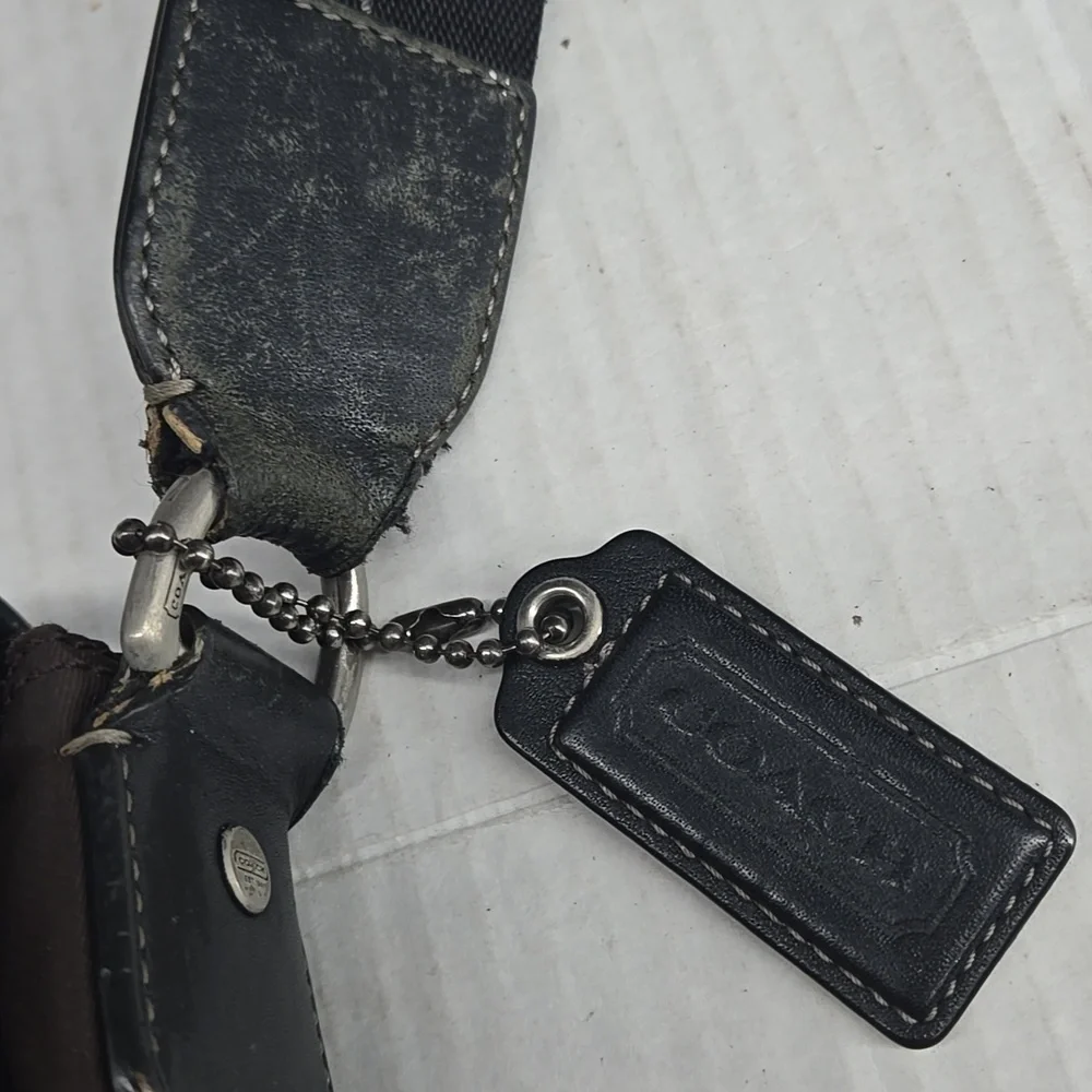 Coach Varick Brown Nylon Messenger Bag